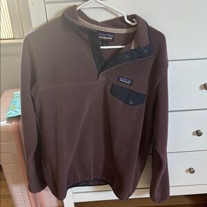 Patagonia V-Neck Sweater Brown and Black Relaxed Fit